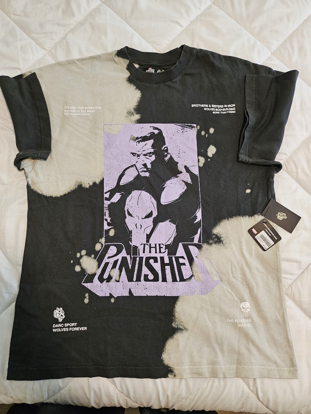 Darc Sport X Marvel Hero Elite Series Punisher Black & Beige Short Sleeve Tee